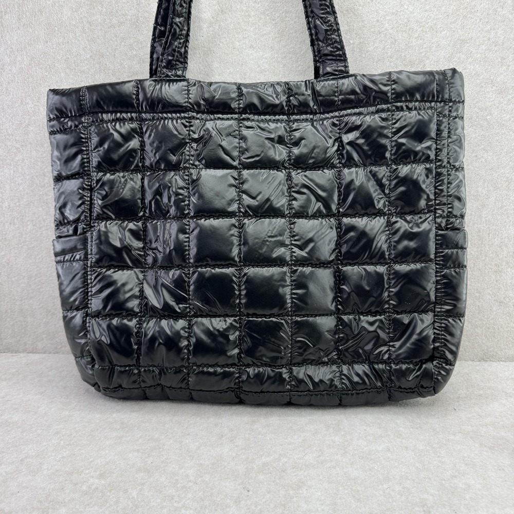 CIDER Tote Womens Large Black Quilted Nylon Lined Lightweight Shoulder Bag - Picture 3 of 10